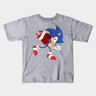 Hedgehog santa claus bag Kids T-Shirt